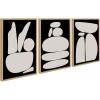 image:imageKate and Laurel Sylvie Zen Rock Garden Black and Tan Zen River Rocks Black and Tan and Balancing Zen Rocks Black and Tan Framed Canvas Wall Art by The Creative Bunch Studio 3 Piece 18x24 NaturalNatural