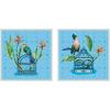 image:imageKate and Laurel Uncaged No 1 amp No 2 2 Piece Framed Canvas Wall Art Set by Lucia Gianello Sylvie Beaded White Whimsical Animal Art for Wall Decor