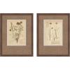 image:imageKate and Laurel Vintage Botanical Hopsack Faux Mat 2 Piece Framed Wall Art Print Set by Corinna Buchholz of Piddix Florence Medium Brown Rustic Farmhouse Flower Art for Wall Decor