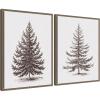 image:imageKate and Laurel Vintage Evergreen Fir Tree  2 Piece Framed Canvas Wall Art Set by The Creative Bunch Studio Sylvie Dark Gold Vintage Landscape Art for Wall Decor