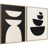 image:imageKate and Laurel White Geometric Abstract and Black Geometric Abstract Set of 2 28x38 Framed Canvas Wall Art Set by July Art Prints Sylvie Black Modern Abstract Art for Wall Decor Living RoomNatural