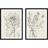 image:imageSB Protea Sketch No 1 amp No 2 2 Piece Framed Wall Art Print Set by Sara Berrenson
