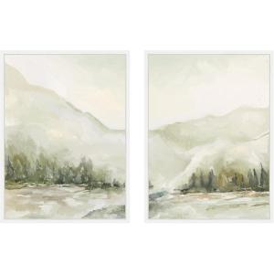 image:imageKate and Laurel AQ Winter Landscape No 6 2 Piece Framed Canvas Wall Art Set by Annie Quigley Sylvie Dark Gold Modern Contemporary Landscape Art for Wall DecorSylvie White