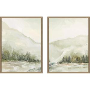 image:imageKate and Laurel AQ Winter Landscape No 6 2 Piece Framed Canvas Wall Art Set by Annie Quigley Sylvie Dark Gold Modern Contemporary Landscape Art for Wall DecorSylvie Dark Gold