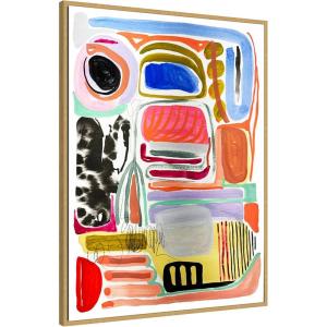 image:imageKate and Laurel Abstract 09 Framed Canvas Wall Art by Emma Daisy 32 x 42 Sylvie Beaded Black Modern Contemporary Abstract Art for Wall Decor Living Room BedroomBright Gold