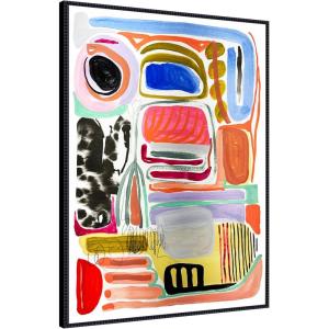 image:imageKate and Laurel Abstract 09 Framed Canvas Wall Art by Emma Daisy 32 x 42 Sylvie Beaded Black Modern Contemporary Abstract Art for Wall Decor Living Room BedroomBeaded Black