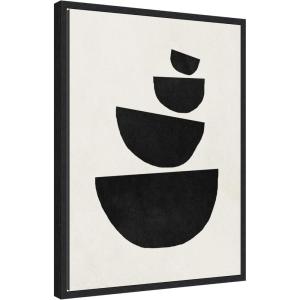 image:imageKate and Laurel Black Geometric Abstract 1 Framed Canvas Wall Art by July Art Prints 18 x 24 Sylvie Natural Black amp White Abstract Art for Wall Decor Living Room BedroomBlack