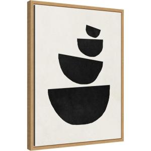 image:imageKate and Laurel Black Geometric Abstract 1 Framed Canvas Wall Art by July Art Prints 18 x 24 Sylvie Natural Black amp White Abstract Art for Wall Decor Living Room BedroomNatural