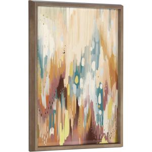 image:imageKate and Laurel Blake Brushstroke 133 Framed Printed Glass Wall Art by Jessi Raulet of Ettavee 18x24 Gold Neutral Abstract Wall DecorGold