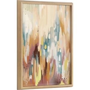 image:imageKate and Laurel Blake Brushstroke 133 Framed Printed Glass Wall Art by Jessi Raulet of Ettavee 18x24 Gold Neutral Abstract Wall DecorNatural