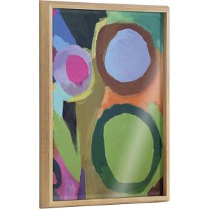 image:imageKate and Laurel Blake Circle of Love Framed Printed Glass Wall Art by Caleb Griswold 18x24 Natural Colorful Abstract Dcor for Wall