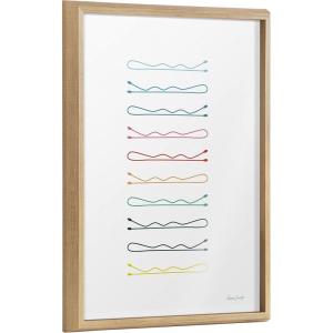 image:imageKate and Laurel Blake Colorful Bobby Pins Framed Printed Glass Wall Art by Leonora Jennifer Benza of Yellow Heart Art 18 x 24 Natural Colorful Art for Wall