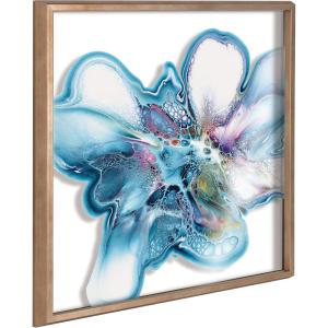 image:imageKate and Laurel Blake Indigo Blooms Framed Printed Acrylic Wall Art by Xizhou Xie 24x24 Natural Modern Abstract Bright Botanical Flower ArtGold