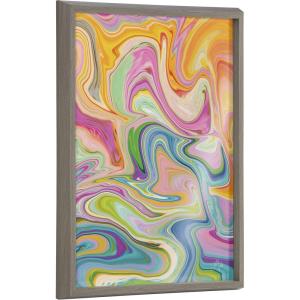 image:imageKate and Laurel Blake Marble 27 Framed Printed Glass Wall Art by Jessi Raulet of Ettavee 18x24 Gray Bright Abstract Wall Dcor