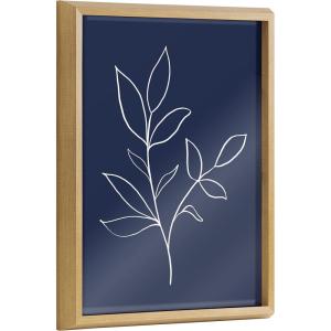 image:imageKate and Laurel Blake Modern Blue Botanical Line Sketch Print 2 Framed Printed Glass Wall Art by The Creative Bunch Studio 16 x 20 Natural Decorative Nature Art for WallNatural