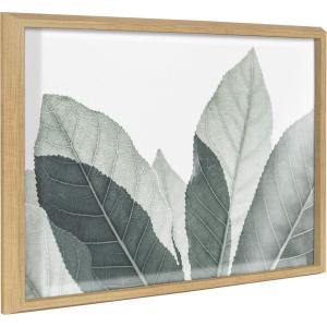image:imageKate and Laurel Blake Modern Green Leaf Botanical III Framed Printed Glass Wall Art by The Creative Bunch Studio 18x24 Natural Decorative Botanical Glass Art for Wall