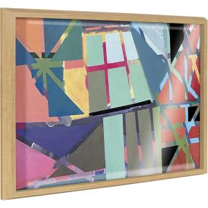 image:imageKate and Laurel Blake Scaffolding Framed Printed Glass Wall Art by Caleb Griswold 18x24 Natural Colorful Abstract Dcor for Wall