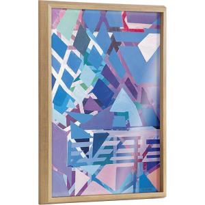 image:imageKate and Laurel Blake Singing the Blues Framed Printed Glass Wall Art by Caleb Griswold 18x24 Natural Colorful Abstract Dcor for Wall