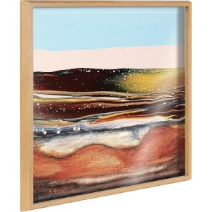 image:imageKate and Laurel Blake Sonoran Desert Framed Printed Acrylic Wall Art by Xizhou Xie 24x24 Natural Modern Abstract Bright Landscape Art for Wall