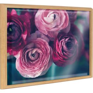 image:imageKate and Laurel Blake Yours Truly Framed Printed Glass Wall Art by Kristy Campbell 18x24 Natural Bold Dramatic Flower Art for Wall Home DecorNatural