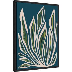 image:imageKate and Laurel Blue Flora 2 Framed Canvas Wall Art by Alicia Bock 18 x 24 Sylvie Black Modern Abstract Nature Art for Wall Decor Living Room Bedroom