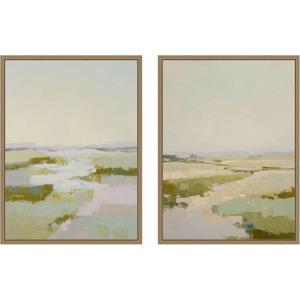 image:imageKate and Laurel Calming Landscape I amp II 2 Piece Framed Canvas Wall Art Set by Amy Lighthall Sylvie Dark Gold Modern Contemporary Abstract Art for Wall Decor