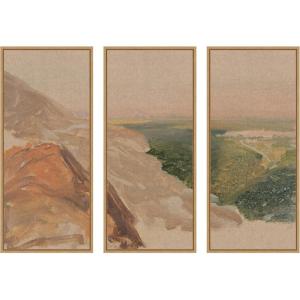 image:imageKate and Laurel Damascus View from the Mountain 3 Piece Framed Canvas Wall Art Set by The Smithsonian American Art Museum Sylvie Natural Modern Contemporary Abstract Art for Wall Decor