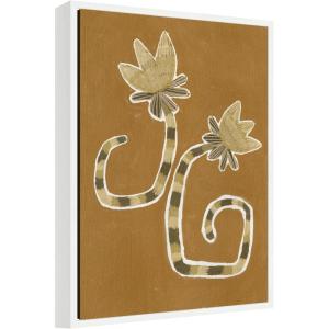 image:imageKate and Laurel Delicate Bloom 8 Framed Canvas Wall Art by Shatha Al Dafai 18 x 24 Sylvie White Modern Abstract Flowers Art for Wall Decor Living Room Bedroom