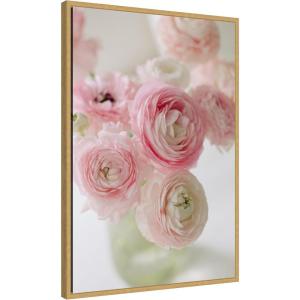 image:imageKate and Laurel Delicate Pink Ranunculus Flower Bouquet Framed Canvas Wall Art by Kristybee 23 x 33 Sylvie Bright Gold Casual Transitional Flowers Still Life Art for Wall Decor Living Room