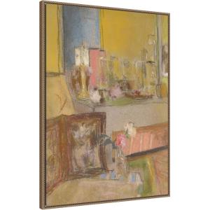 image:imageKate and Laurel Framed Canvas Wall Art Print Coin De Cheminee A Les Clayes Edouard Vuillard by Nostalgia Prints 28 x 38 Sylvie Beaded Dark Gold Frame Modern Contemporary Still Life Art for Wall