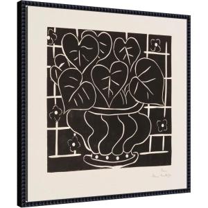 image:imageKate and Laurel Framed Canvas Wall Art Print Corbeille de begonias 1938 Henri Matisse by Nostalgia Prints 22 x 22 Sylvie Beaded Black Frame Modern Contemporary Still Life Art for Wall Decor
