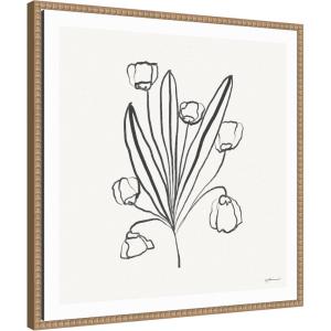 image:imageKate and Laurel Framed Canvas Wall Art Print Floral Bouquet by Gabrielly Guedes 22 x 22 Sylvie Beaded Rustic Natural Frame Modern Contemporary Flower Art for Wall DecorSylvie Beaded Rustic Natural