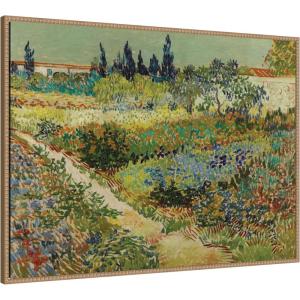 image:imageKate and Laurel Framed Canvas Wall Art Print Garden at Arles by Vincent van Gogh by Nostalgia Prints 38 x 28 Sylvie Beaded Rustic Natural Frame Traditional Landscape Art for Wall Decor