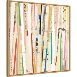 image:imageKate and Laurel Framed Canvas Wall Art Print Geometric Abstract 3 30x30 FC by Felicia Dadak 30 x 30 Sylvie Natural Frame Modern Contemporary Abstract Art for Wall Decor