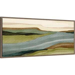 image:imageKate and Laurel Framed Canvas Wall Art Print Natures Charm l Panel by Nikita Jariwala 40 x 18 Sylvie Walnut Frame Casual Transitional Abstract Art for Wall Decor