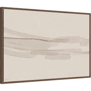 image:imageKate and Laurel Framed Canvas Wall Art Print Neutral Tones by Gabrielly Guedes 33 x 23 Sylvie Walnut Frame Modern Contemporary Abstract Art for Wall Decor