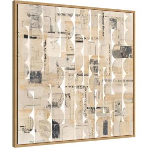 image:imageKate and Laurel Framed Canvas Wall Art Print Revolved Half Moon 30x30 FC by Felicia Dadak 30 x 30 Sylvie Natural Frame Modern Contemporary Abstract Art for Wall Decor