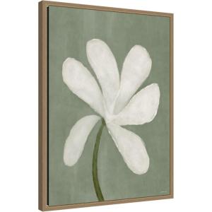 image:imageKate and Laurel Framed Canvas Wall Art Print White Floral by Gabrielly Guedes 18 x 24 Sylvie Dark Gold Frame Modern Contemporary Flower Art for Wall DecorSylvie Dark Gold