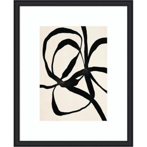 image:imageKate and Laurel Framed Wall Art Print Black Twist 1 by Alicia Bock 23 x 27 Oliver Black Narrow Frame Modern Contemporary Abstract Art for Wall Decor43L x 35W