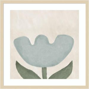 image:imageKate and Laurel Framed Wall Art Print Blue Flower by Gabrielly Guedes 25 x 25 Svelte Natural Frame Modern Contemporary Flower Art for Wall DecorSvelte Natural