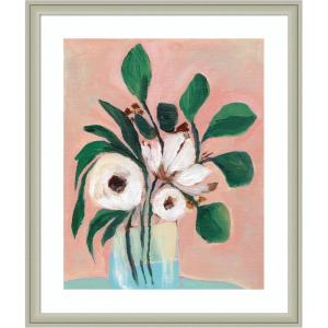 image:imageKate and Laurel Framed Wall Art Print Blush in Bloom by Nikita Jariwala 22 x 26 Florence Silver Frame Modern Contemporary Flower Art for Wall Decor26L x 22W