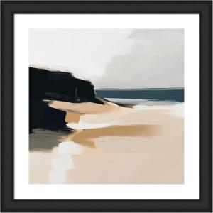 image:imageKate and Laurel Framed Wall Art Print Coastal Sand Modern Abstract Landscape I by The Creative Bunch Studio 27 x 27 Oliver Black Narrow Frame Modern Contemporary Abstract Landscapes Art for27L x 27W