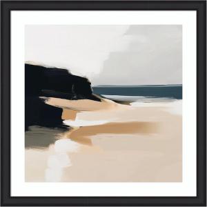 image:imageKate and Laurel Framed Wall Art Print Coastal Sand Modern Abstract Landscape I by The Creative Bunch Studio 27 x 27 Oliver Black Narrow Frame Modern Contemporary Abstract Landscapes Art for35L x 35W