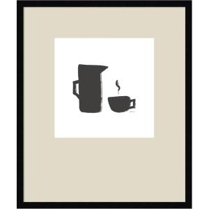 image:imageKate and Laurel Framed Wall Art Print Coffee by Gabrielly Guedes 21 x 25 Svelte Noir Black Frame Modern Contemporary Still Life Art for Wall Decor