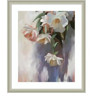 image:imageKate and Laurel Framed Wall Art Print Dangle Thumb Pastel Flower Bouquet by Mary Sparrow 22 x 26 Florence Silver Frame Modern Contemporary Flowers Art for Wall Decor26L x 22W