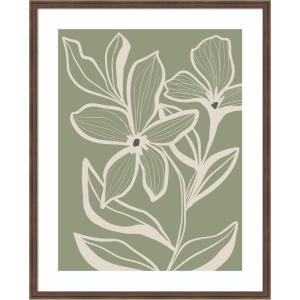 image:imageKate and Laurel Framed Wall Art Print Delicate Flowers with Veins by Nikita Jariwala 22 x 26 Florence Medium Brown Frame Modern Contemporary Flower Art for Wall Decor42L x 34W