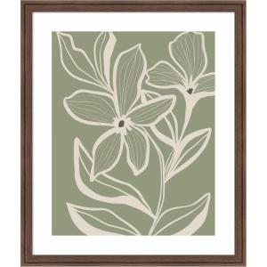 image:imageKate and Laurel Framed Wall Art Print Delicate Flowers with Veins by Nikita Jariwala 22 x 26 Florence Medium Brown Frame Modern Contemporary Flower Art for Wall Decor26L x 22W