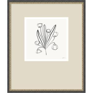 image:imageKate and Laurel Framed Wall Art Print Floral Bouquet by Gabrielly Guedes 26 x 26 Belmont Black Frame Modern Contemporary Flower Art for Wall DecorMatinee Black Bronze