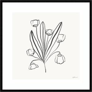 image:imageKate and Laurel Framed Wall Art Print Floral Bouquet by Gabrielly Guedes 26 x 26 Belmont Black Frame Modern Contemporary Flower Art for Wall DecorSvelte Noir Black