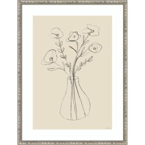 image:imageKate and Laurel Framed Wall Art Print Floral Vase by Gabrielly Guedes 19 x 25 Belvedere Silver Frame Modern Contemporary Flower Art for Wall DecorBelvedere Silver